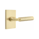 Emtek Select R-BAR Straight Knurled Lever Concealed Screws with Modern Rectangular Rosette