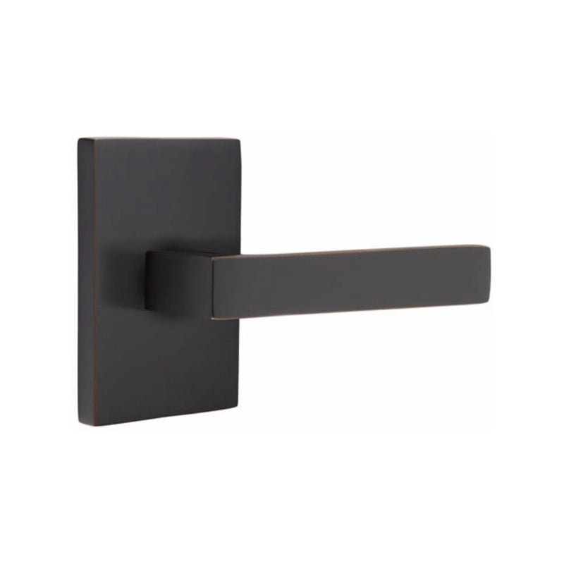 EMTEK Dumont Lever Concealed Screws with Modern Rectangular Rosette