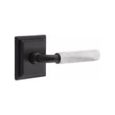 Emtek Select R-BAR White Marble Lever Concealed Screws with Wilshire Rosette