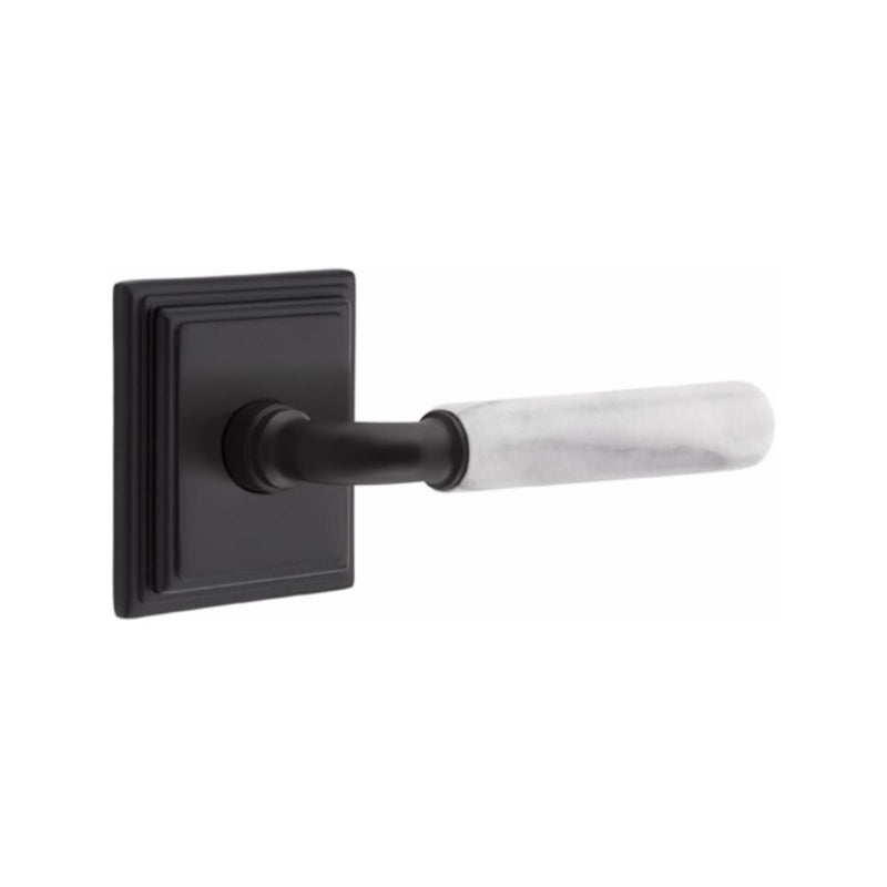 Emtek Select R-BAR White Marble Lever with Wilshire Rosette