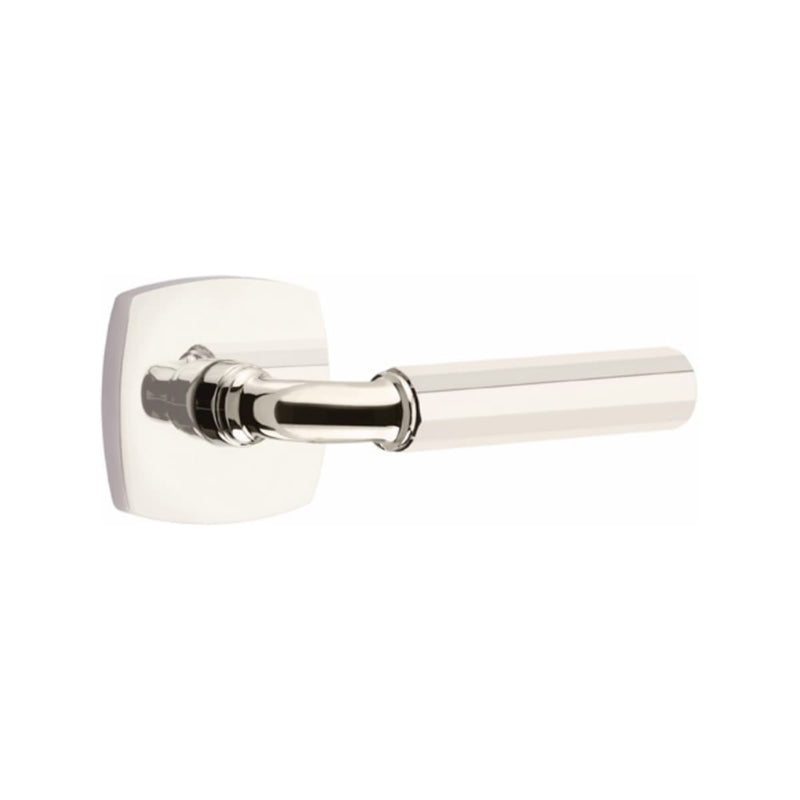 Emtek Select R-BAR Faceted Lever Concealed Screws with Urban Modern Rosette