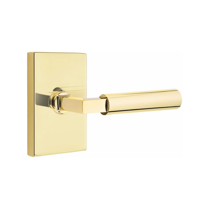 Emtek Select L-Square Smooth Lever Concealed Screws with Modern Rectangular Rosette