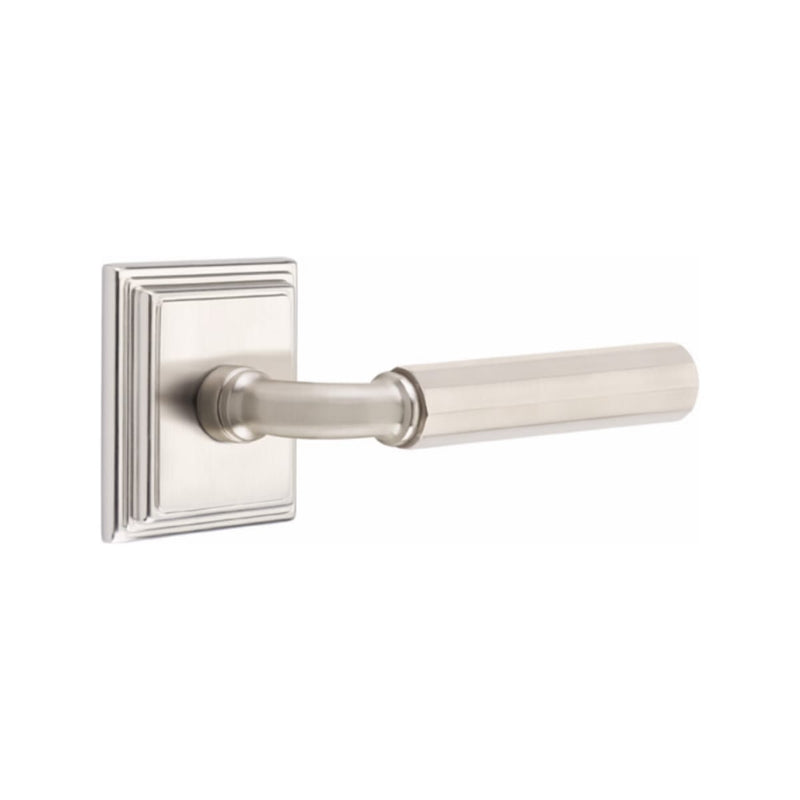 Emtek Select R-BAR Faceted Lever with Wilshire Rosette