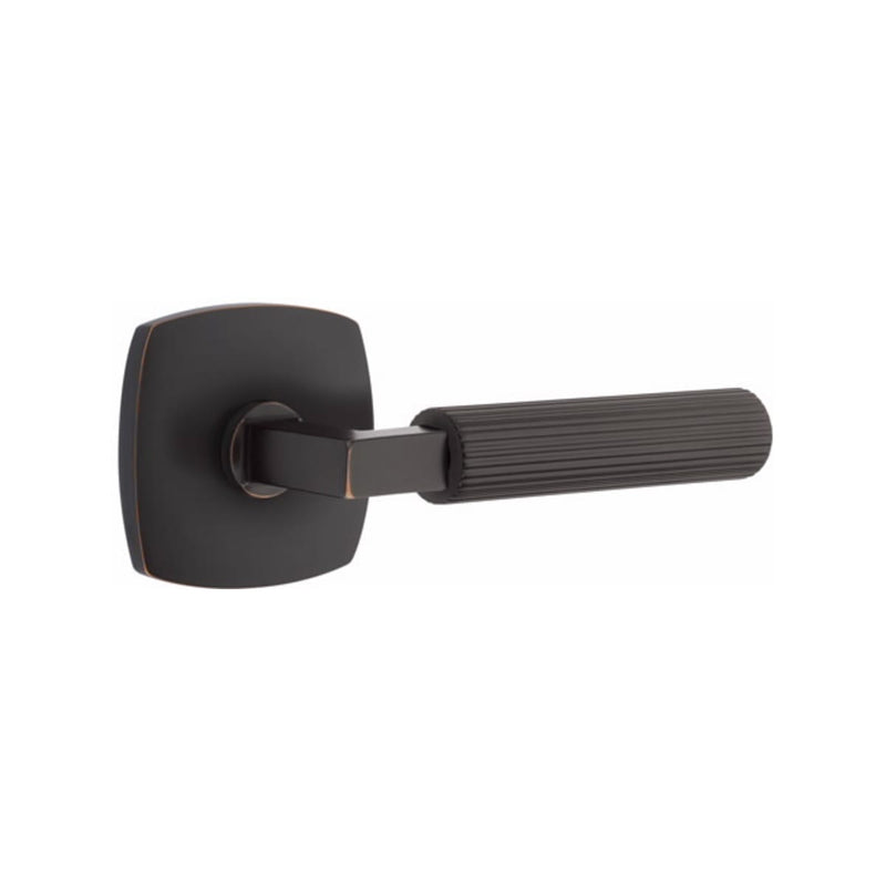 Emtek Select L-Square Straight Knurled Lever with Urban Modern Rosette