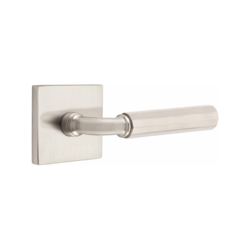Emtek Select R-BAR Faceted Lever Concealed Screws with Square Rosette