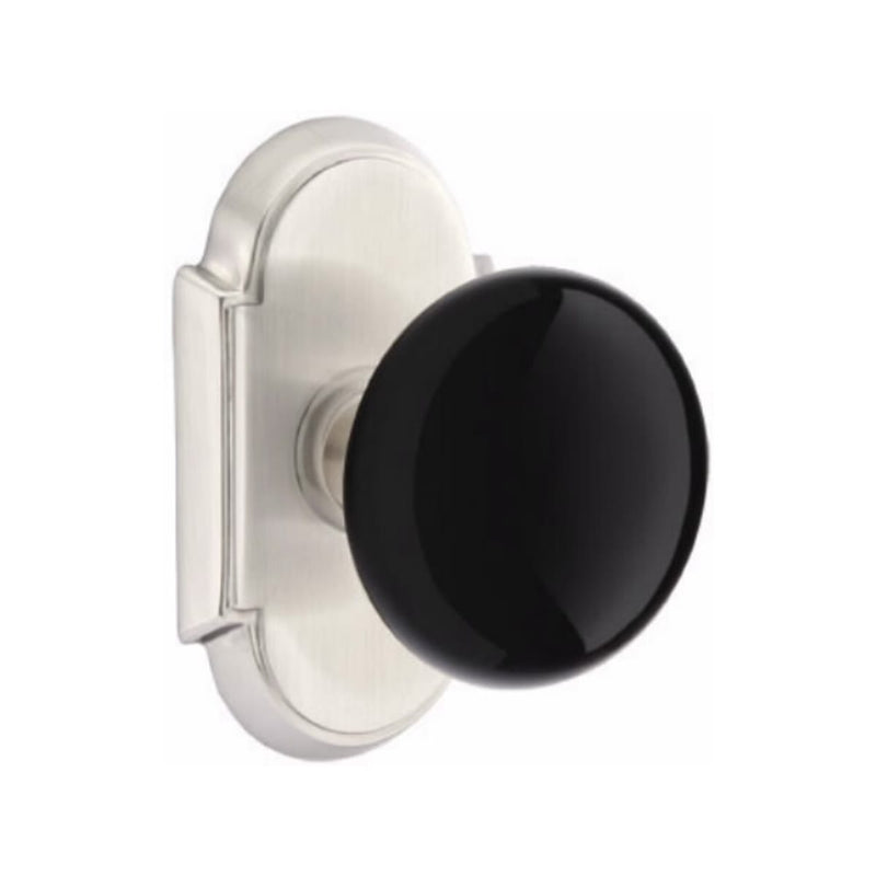 Emtek Brass Rosette Ebony Knob Concealed Screws With