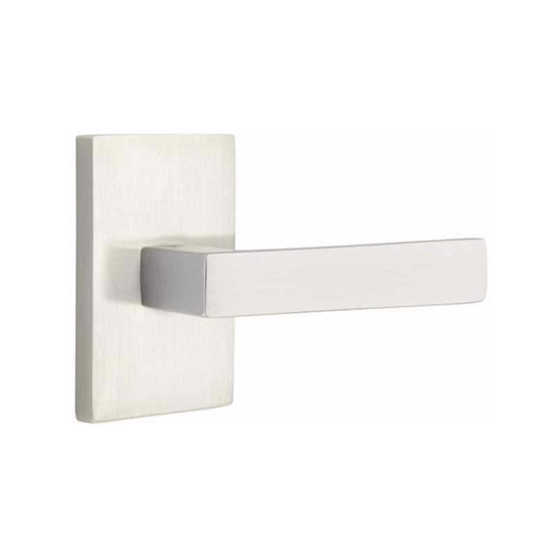 EMTEK Dumont Lever Concealed Screws with Modern Rectangular Rosette