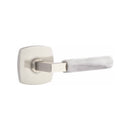 Emtek Select L-Square White Marble Lever Concealed Screws with Urban Modern Rosette