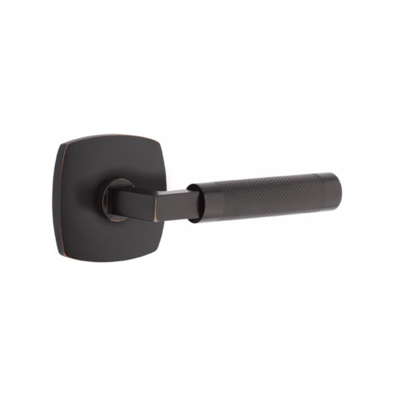 Emtek Select L-Square Knurled Lever with Urban Modern Rosette