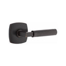 Emtek Select L-Square Knurled Lever Concealed Screws with Urban Modern Rosette