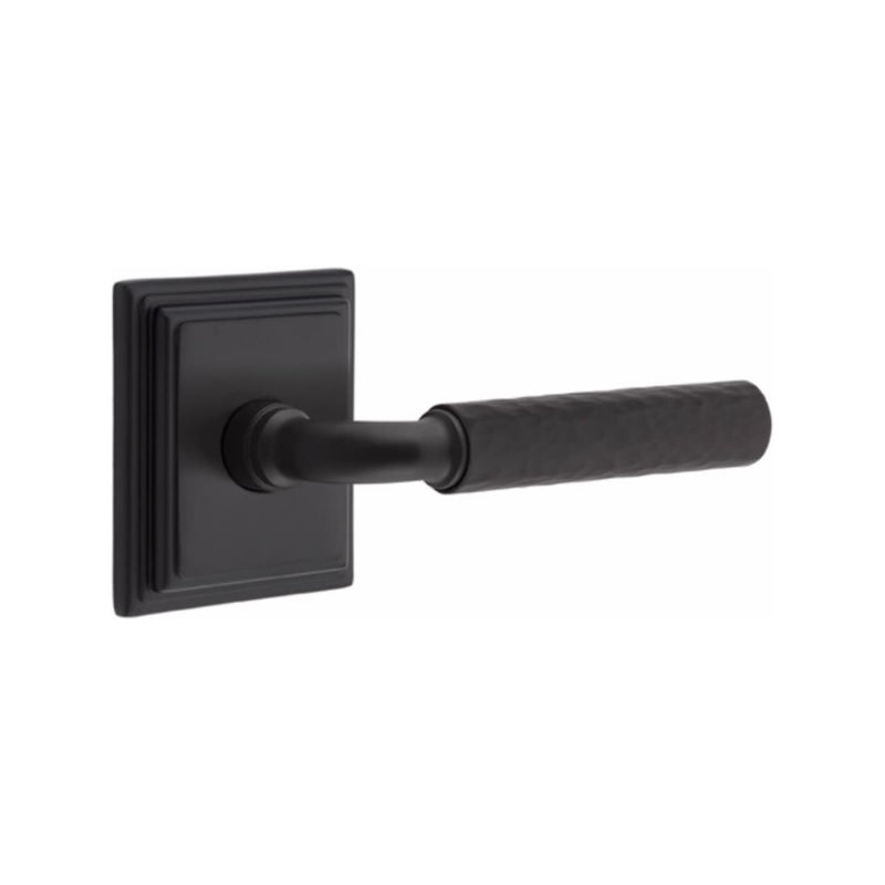 Emtek Select R-BAR Hammered Lever Concealed Screws with Wilshire Rosette
