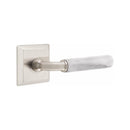 Emtek Select R-BAR White Marble Lever Concealed Screws with Quincy Rosette