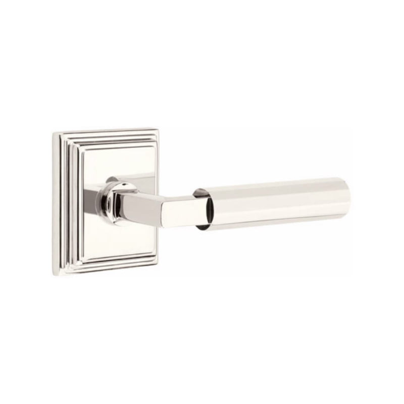 Emtek Select L-Square Faceted Lever with Wilshire Rosette