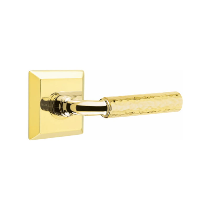 Emtek Select R-BAR Hammered Lever Concealed Screws with Quincy Rosette