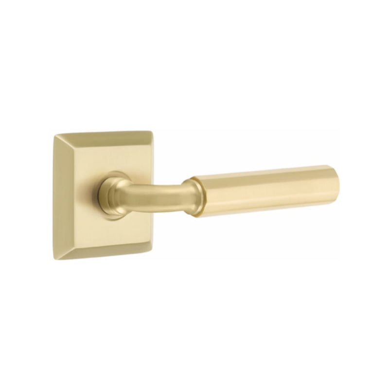 Emtek Select R-BAR Faceted Lever with Quincy Rosette