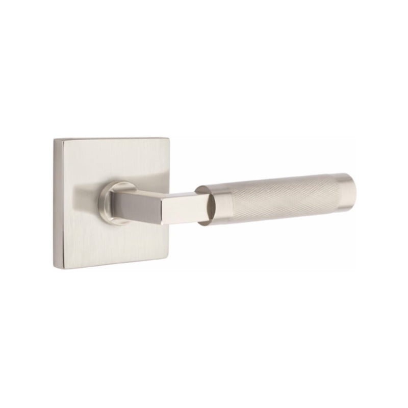 Emtek Select L-Square Knurled Lever Concealed Screws with Square Rosette