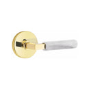 Emtek Select L-Square White Marble Lever with Disk Rosette