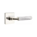 Emtek Select R-BAR White Marble Lever Concealed Screws with Square Rosette