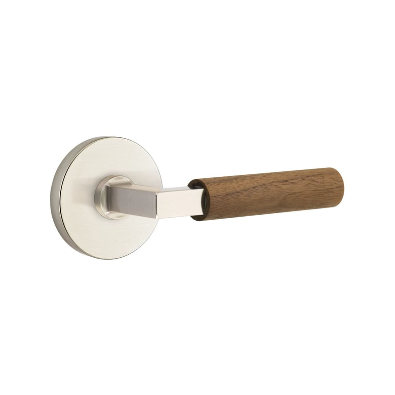 Emtek Select L-Square Dark Walnut Lever with Disk Rosette