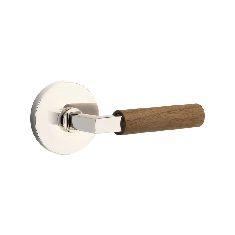 Emtek Select L-Square Dark Walnut Lever with Disk Rosette