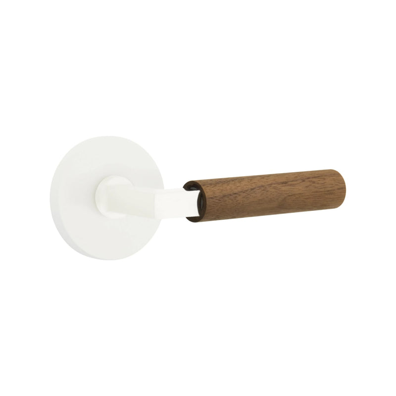 Emtek Select L-Square Dark Walnut Lever with Disk Rosette