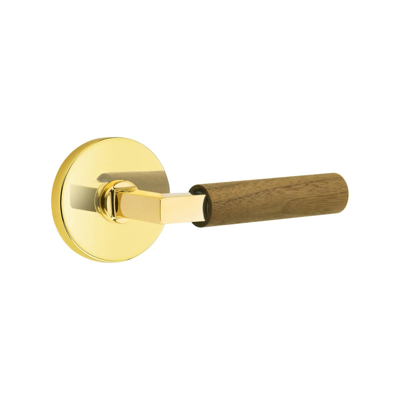 Emtek Select L-Square Dark Walnut Lever with Disk Rosette