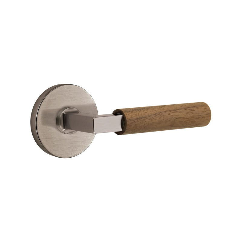 Emtek Select L-Square Dark Walnut Lever with Disk Rosette