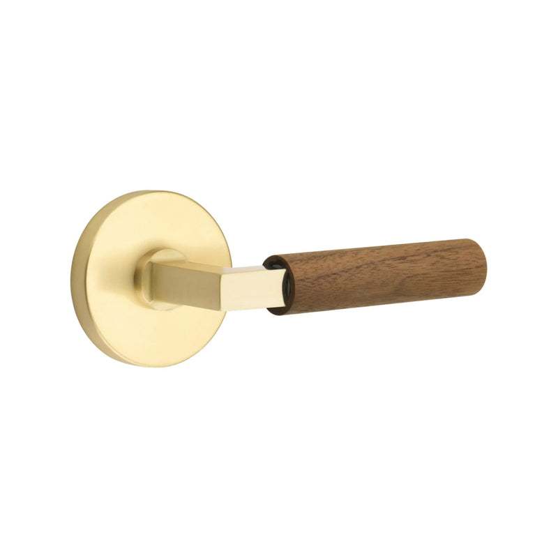 Emtek Select L-Square Dark Walnut Lever with Disk Rosette