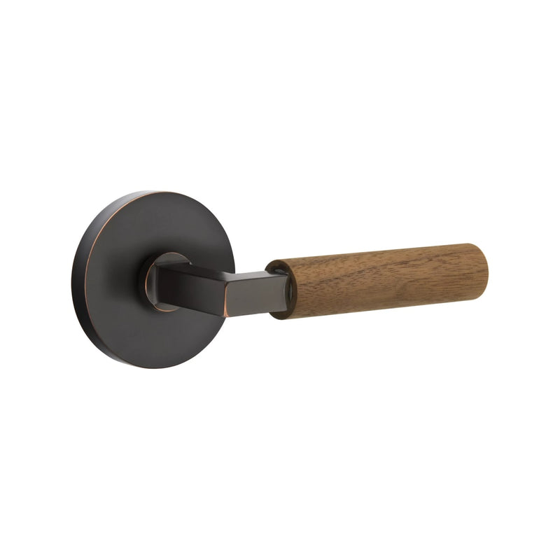Emtek Select L-Square Dark Walnut Lever with Disk Rosette