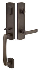 Emtek logan Tubular Handleset with Diamond Glass Knob