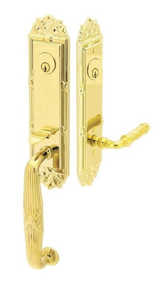 Emtek Ribbon & Reed Brass Tubular Entry set with Wembley Lever
