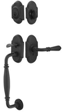 Emtek Wrought Steel Sectional Normandy  Grip Tubular Handleset with Jamestown lever