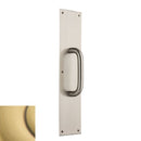 Baldwin 2357060 Pull Plate 4" x 16" with Contemporary Pull Satin Brass with Brown Finish - Satin Brass with Brown - Brass