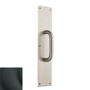 Baldwin 2357190 Pull Plate 4" x 16" with Contemporary Pull Satin Black Finish - Satin Black - Brass
