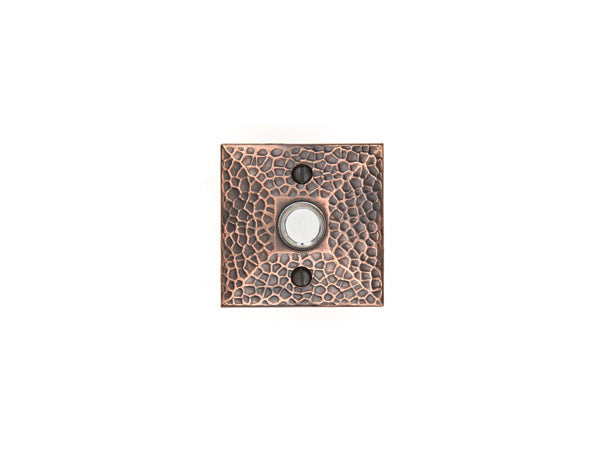 Emtek 2452 Doorbell Button with Hammered Rosette