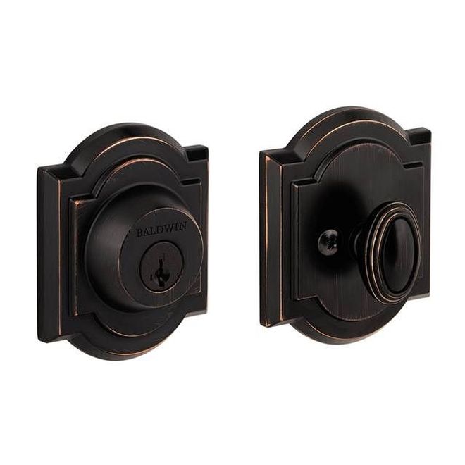 Baldwin Prestige 380ARB11PS Arch Single Cylinder Deadbolt with Smart Key Venetian Bronze Finish - Venetian Bronze - NA