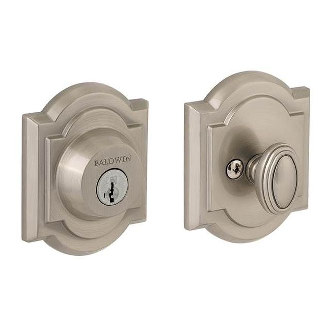 Baldwin Prestige 380ARB15S Arch Single Cylinder Deadbolt with Smart Key Satin Nickel Finish - Satin Nickel - NA