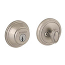 Baldwin Prestige 380RDB15S Round Single Cylinder Deadbolt with RCAL Latch; RCS Strike; and Smart Key Satin Nickel Finish - Satin Nickel - NA