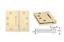 Emtek 96314 Brass, Square Barrel, Heavy Duty Hinge