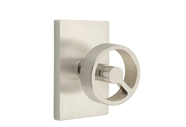 Emtek  Spoke Knob Concealed Fastener with Modern Rectangular Rosette