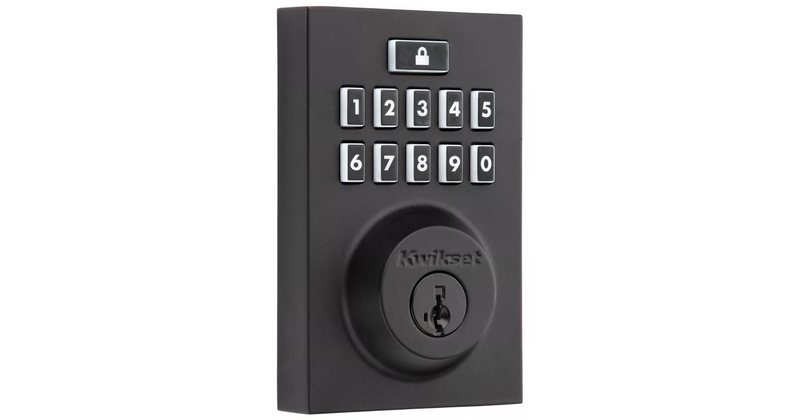 Kwikset 914CNTZW500  Z-Wave Enabled Contemporary Smartcode Deadbolt with SmartKey and RCAL Latch and RCS Strike