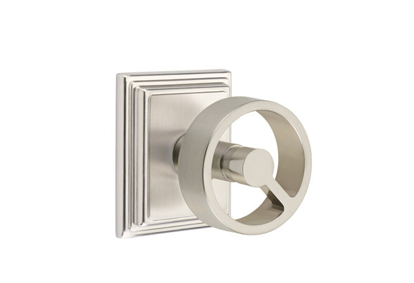 Emtek Concealed Screws Spoke Knob, Wilshire Rosette