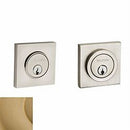 Baldwin 8221033 Contemporary Square Double Cylinder Deadbolt Vintage Brass Finish - Vintage Brass - NA