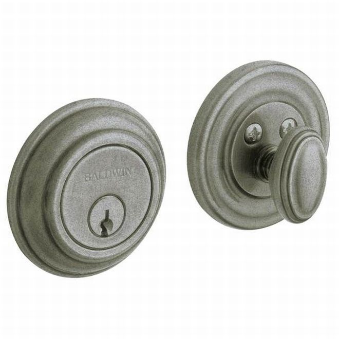 Baldwin 8231452 Traditional 2-1/8" Single Cylinder Deadbolt Distressed Antique Nickel Finish - NA - NA