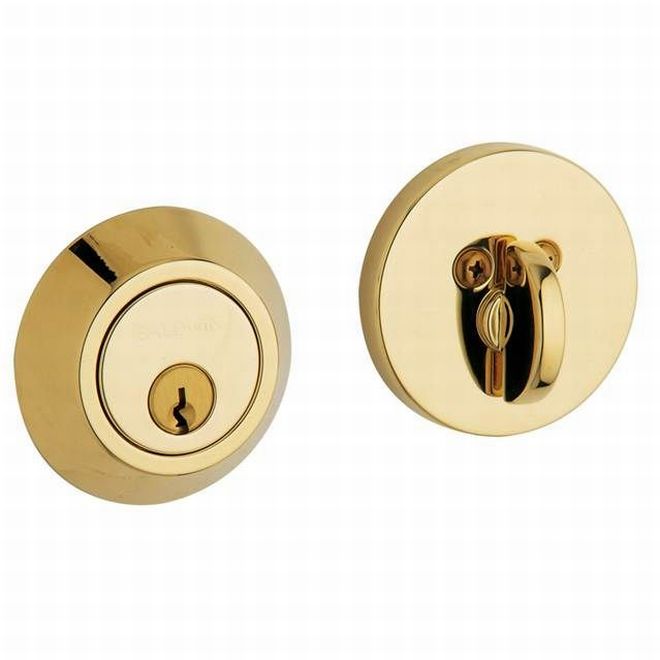 Baldwin 8241031 Contemporary 2-1/8" Single Cylinder Deadbolt Unlacquered Brass Finish - NA - NA