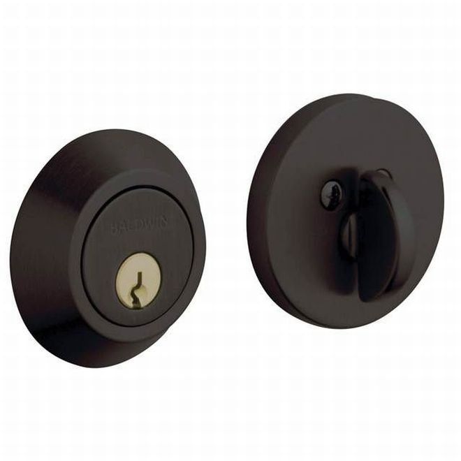 Baldwin 8241102 Contemporary 2-1/8" Single Cylinder Deadbolt Oil Rubbed Bronze Finish - NA - NA