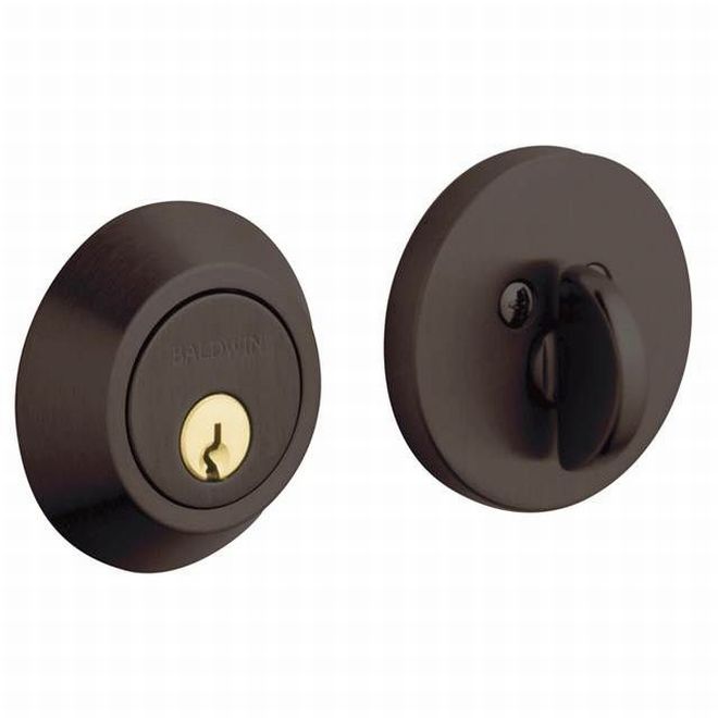 Baldwin 8241112 Contemporary 2-1/8" Single Cylinder Deadbolt Venetian Bronze Finish - NA - NA