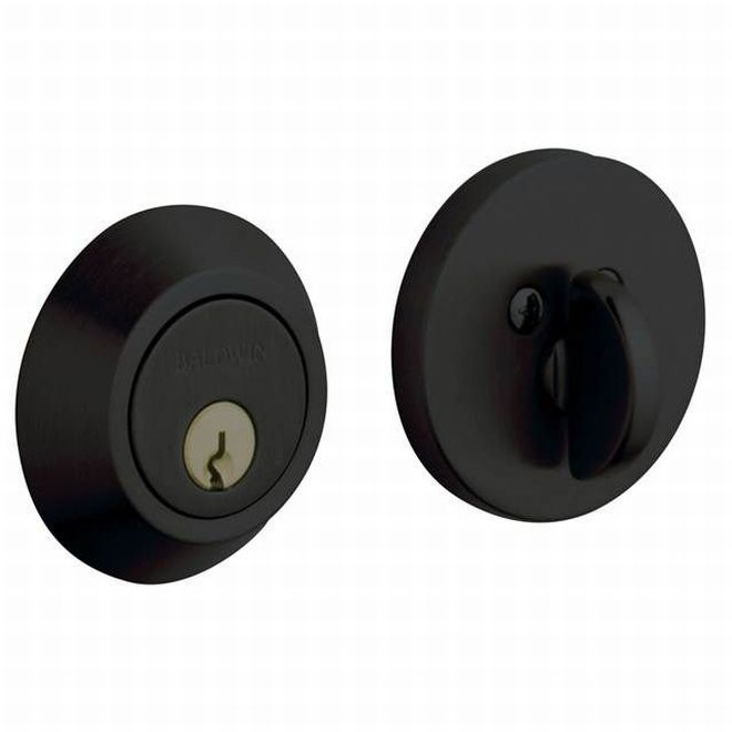 Baldwin 8241190 Contemporary 2-1/8" Single Cylinder Deadbolt Satin Black Finish - NA - NA