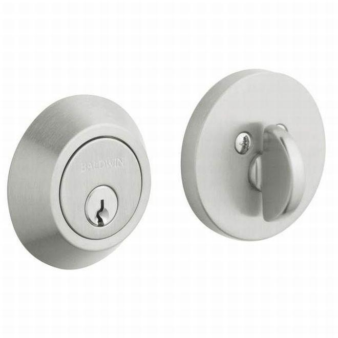 Baldwin 8241264 Contemporary 2-1/8" Single Cylinder Deadbolt Satin Chrome Finish - NA - NA