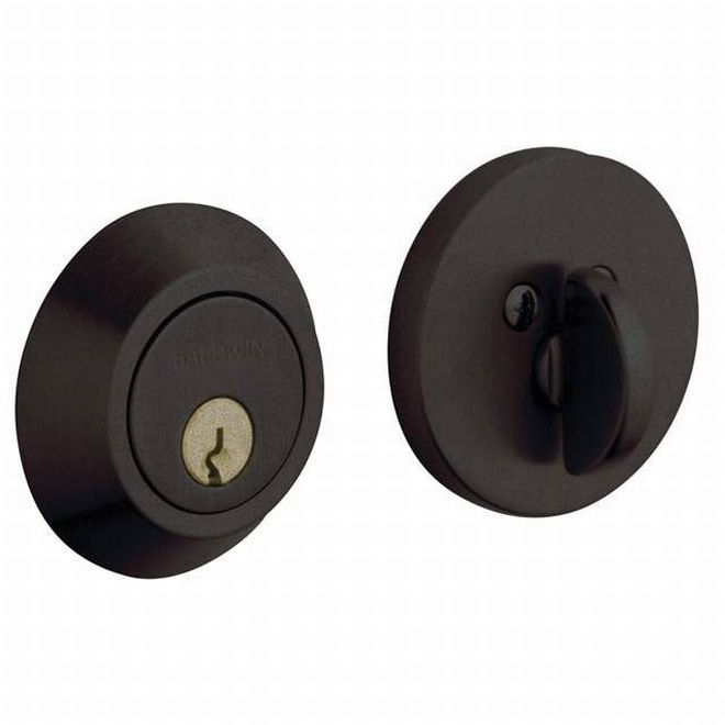 Baldwin 8241402 Contemporary 2-1/8" Single Cylinder Deadbolt Distressed Oil Rubbed Bronze Finish - NA - NA